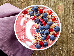 Image showing breakfast smoothie bowl