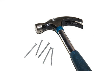 Image showing Hammer and nails