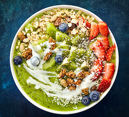 Image showing bowl of breakfast smoothie