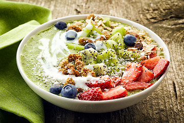 Image showing bowl of breakfast smoothie