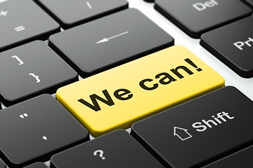 Image showing Finance concept: We can! on computer keyboard background