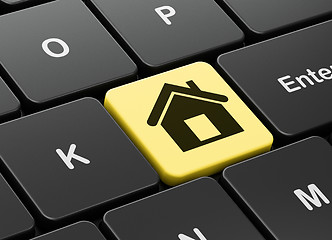 Image showing Finance concept: Home on computer keyboard background