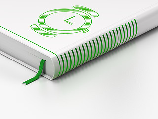 Image showing Time concept: closed book, Watch on white background