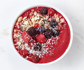 Image showing breakfast smoothie bowl