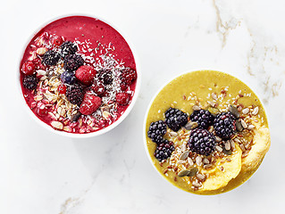 Image showing two bowls of breakfast smoothie