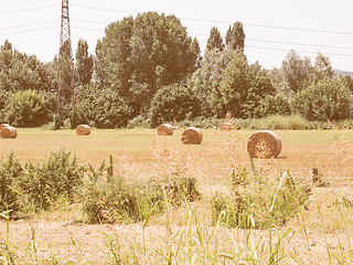 Image showing Retro looking Hay bale