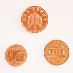 Image showing  One cent coins vintage