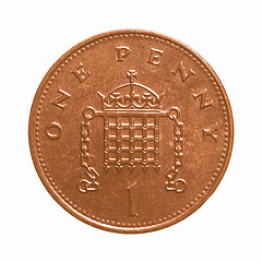 Image showing  One penny coin vintage