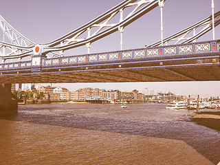 Image showing Retro looking Tower Bridge in London