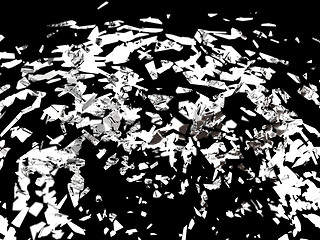 Image showing Broken glass pieces on black