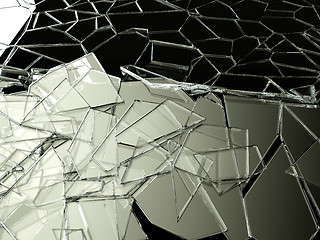 Image showing Broken glass on black background