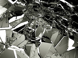 Image showing Broken glass pieces isolated on white