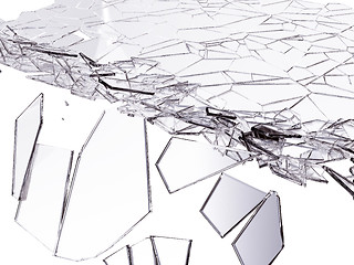 Image showing Splitted or cracked glass on white