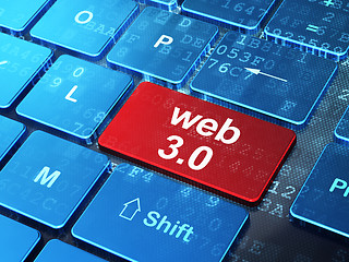 Image showing Web design concept: Web 3.0 on computer keyboard background