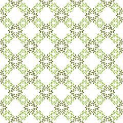 Image showing Vector seamless background. White wallpaper with green pattern