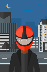 Image showing Woman in biker helmet.