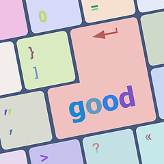 Image showing News concept Good on computer keyboard background vector illustration