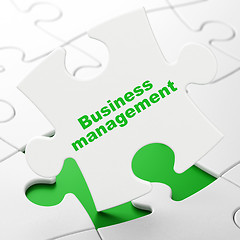 Image showing Business concept: Business Management on puzzle background