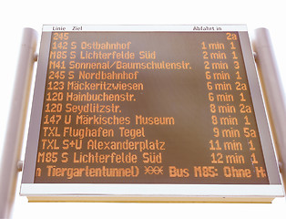 Image showing  Timetable vintage