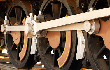 Image showing steam train wheels