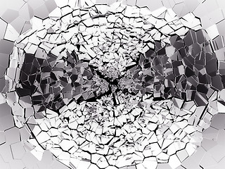 Image showing Broken or cracked glass on black