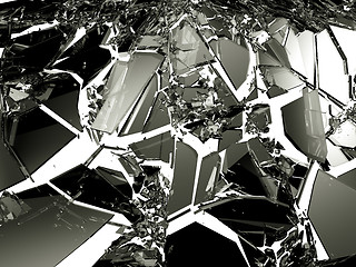 Image showing Broken glass pieces isolated on white