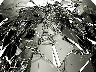 Image showing Pieces of demolished or Shattered glass 