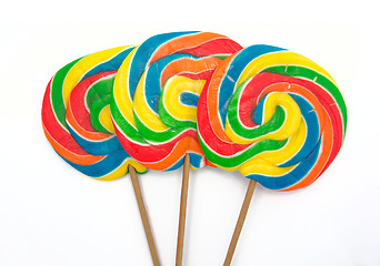 Image showing three lollipops on white background