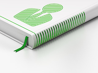 Image showing Advertising concept: closed book, Business Man on white background