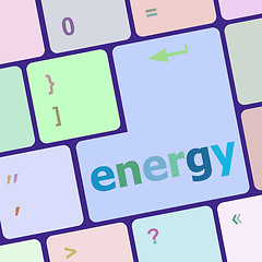 Image showing energy button on computer pc keyboard key vector illustration