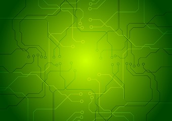 Image showing Bright green tech circuit board background