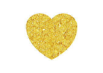 Image showing Gold Valentines heart sparkles on white background