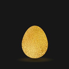 Image showing Gold easter egg sparkles on black background