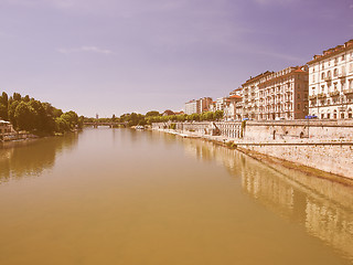 Image showing River Po Turin vintage