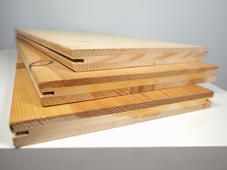 Image showing Wood planks on table