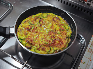 Image showing Zucchini and mushroom omelet