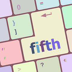 Image showing fifth button on computer pc keyboard key vector illustration