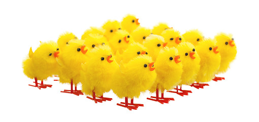 Image showing Abundance of easter chicks, selective focus