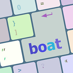 Image showing boat button on computer pc keyboard key vector illustration