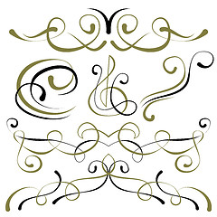 Image showing vector set of elements for design. borders