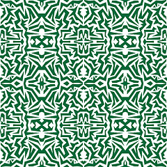 Image showing seamless wallpaper. Motley African repetitive pattern. Green pri