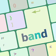 Image showing band word on computer pc keyboard key vector illustration