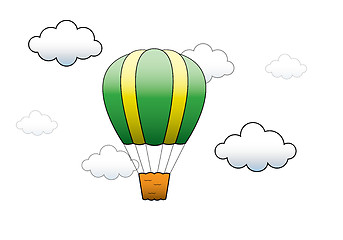 Image showing Vector Bright Hot Air Balloon flying in the sky