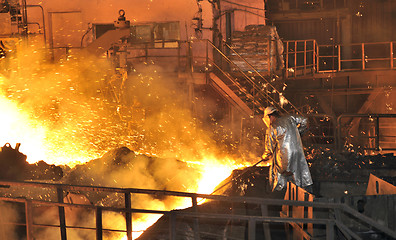 Image showing production of iron and steel