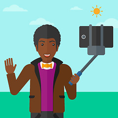 Image showing Man making selfie.