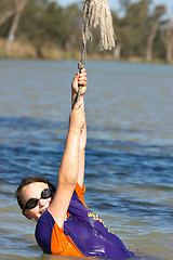 Image showing girl hanging