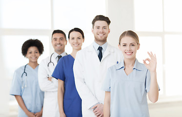 Image showing group of doctors and nurses at hospital