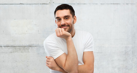 Image showing smiling man over gray background