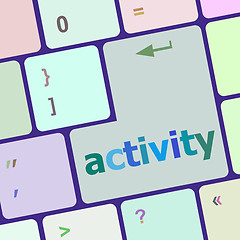 Image showing Social media network concept: activity on computer keyboard key vector illustration