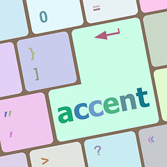 Image showing accent on computer keyboard key enter button vector illustration